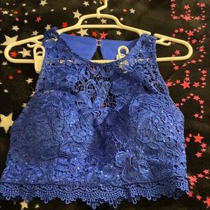 Beautiful blue corset top.